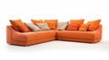 Intense Color Saturation Sectional Sofa - High Quality, Orange Tone