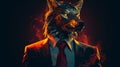 Intense Color Saturation: Werewolf In Suit And Tie With Atmospheric Illusionism