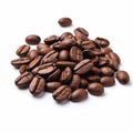 Intense Coloration: Coffee Beans Photo On White Background