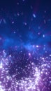 Intense cosmic explosion of bright white and purple particles radiating outward in a dynamic starburst pattern Royalty Free Stock Photo