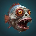 Intense 3d Monster Fish Art: Zombiecore Meets Aetherpunk