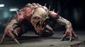 Intense Demon Battle: Unreal Engine Rendered Monster In Death Strike Pose