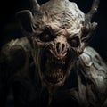 Intense Demon Portrait In Unreal Engine: A Dark And Textured Masterpiece Royalty Free Stock Photo