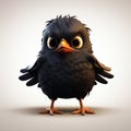 Intense Emotion: A Playful Caricature Of A Cartoon Bird In Vray Tracing Style