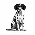 Intense Emotional Dalmatian Dog Vector Illustration On White