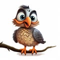 Intense Expressions: Cartoon Owl Illustration With Caricature-like Style