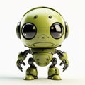 Intense Expressions: Cyberpunk Realism Of A Tiny Green Robot