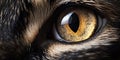 Intense Feline Eye Macro. Generative ai Royalty Free Stock Photo