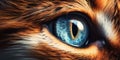 Intense Feline Eye Macro. Generative ai Royalty Free Stock Photo