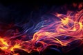 Intense fire against black background. Abstract background with flames