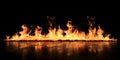 Intense Flames Dancing on a Dark Background. Generative ai