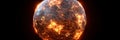 Intense flames engulf a spherical mass forming a mesmerizing fireball that commands attention Royalty Free Stock Photo