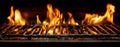 The intense flames of a grill creating a captivating cooking scene. AI generated image Royalty Free Stock Photo