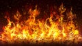 Intense Flames in the Night. AI generated Royalty Free Stock Photo