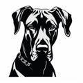 Intense Gaze: Graffiti-inspired Great Dane Silhouette Art