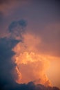 Intense glowing clouds at sunset with negative space for copy.