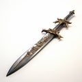 Intense Gothic Realism: 3d Legend Sword With Intricate Detailing Royalty Free Stock Photo