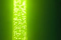 Intense green glowing tube