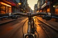 Intense grip, cyclists hand tightens brake lever in focused closeup shot Royalty Free Stock Photo