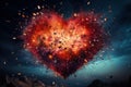 Intense Heart explosion. Generate Ai Royalty Free Stock Photo