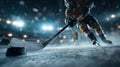 Intense ice hockey action shot capturing dynamic movement on the ice Royalty Free Stock Photo