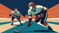 Intense Ice Hockey Players in Competitive Match Illustration Royalty Free Stock Photo