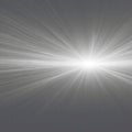 Intense Light Rays Expanding from Horizon on Gray Background abstract bright Royalty Free Stock Photo
