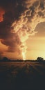 Intense Lightning Storm Photography: Graflex Speed Graphic Style Royalty Free Stock Photo