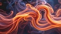 Intense magic orange smoke wave, flowing in intricate designs, light diffusing through the smoke, visually striking Generative AI