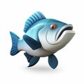 Intense Movement 3d Cartoon Fish With Blue Eyes