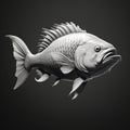 Intense Movement Expression: A 3d Rendered Fish In Zbrush Style