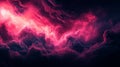 An intense ominous glow illuminates the sky, which is filled with turbulent deep red clouds, warning of an approaching Royalty Free Stock Photo