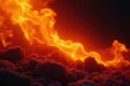Intense orange flames, close up detail, fiery texture , fire, fire pattern Royalty Free Stock Photo