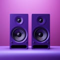 Intense Purple Monitor Speakers On Pink Background - Angura Kei Style