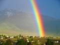 Intense Rainbow Over the Ruby Mountains Royalty Free Stock Photo