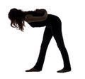 Intense Side Stretch Pose, Silhouette Royalty Free Stock Photo
