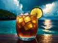 Intense and Stormy Dark n Stormy at Bermuda Boat Party.AI Generated