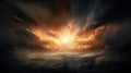 intense sun breaking clouds Royalty Free Stock Photo