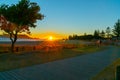 Intense sunrise at Mount Maunganui Royalty Free Stock Photo