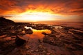 An intense sunset at Adelaide`s Kingston beach