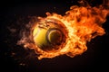 Intense Tennis ball fire power. Generate Ai