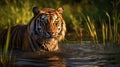 Intense Tiger Portrait In Backlit Photography