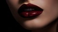 Powerful dynamic lips in a deep rich shade created with Generative AI