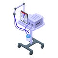 Intensive care ventilator icon, isometric style