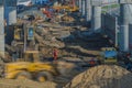 Intensive work on the construction of a high-speed overpass