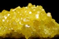 Intensive yellow sulphur crystals