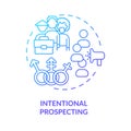 Intentional prospecting blue gradient concept icon