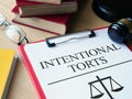 Intentional Torts are shown as legal concept Royalty Free Stock Photo