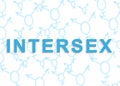 Inter sex text with transgender symbols on the background