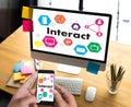 Interact Communicate Businessman working Connect Social Media So